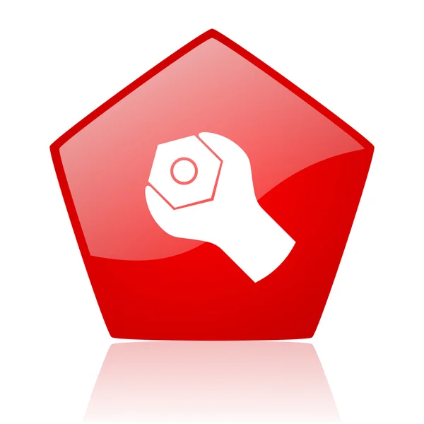 Tools red web glossy icon — Stock Photo, Image