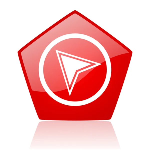 Nawigacji internetowej czerwony ikona — Zdjęcie stockowe