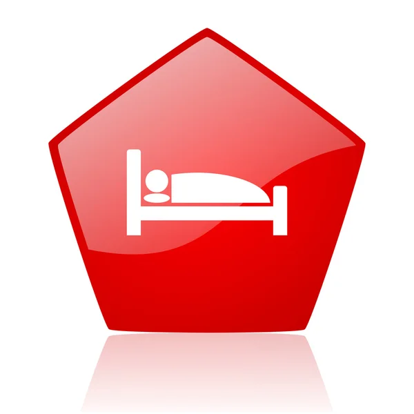 Hotel red web glossy icon — Stock Photo, Image