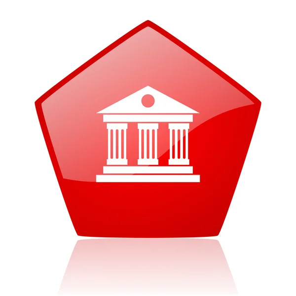 Müze kırmızı web parlak simgesi — Stok fotoğraf