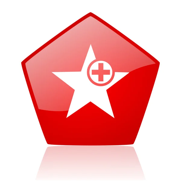 Lesklý ikona hvězda červená webové — Stock fotografie