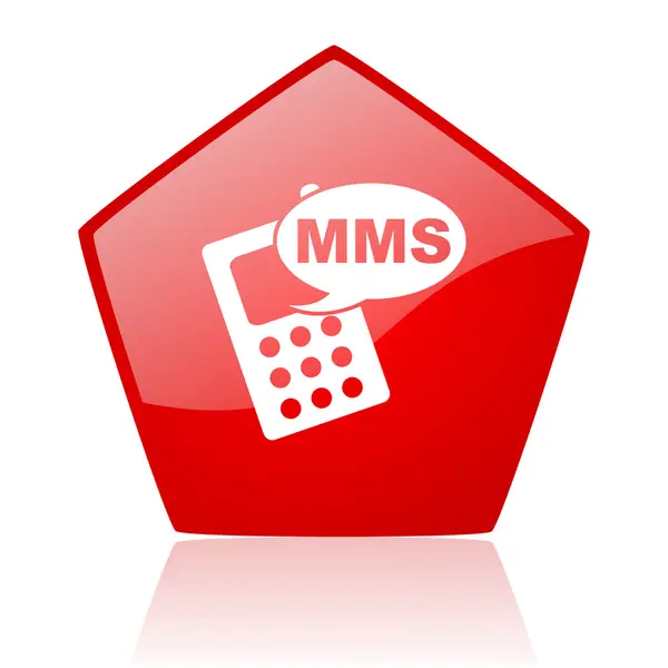 Mms rotes Web-Hochglanz-Symbol — Stockfoto