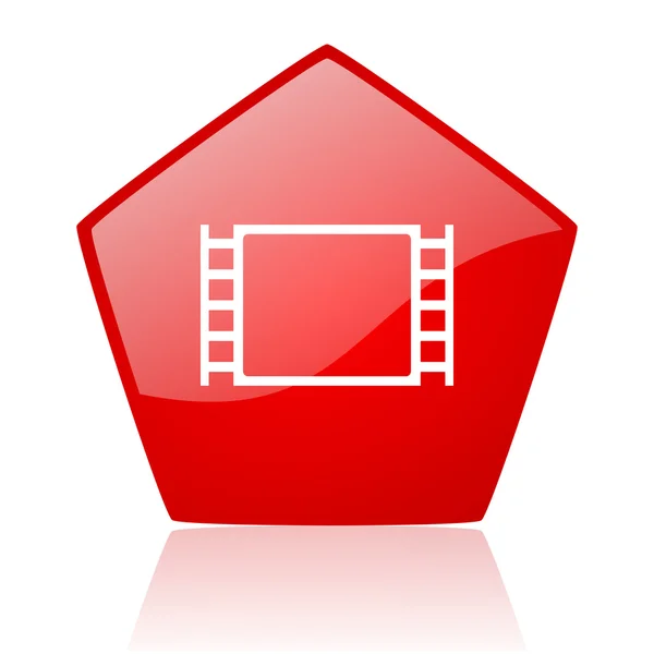 Filme vermelho ícone brilhante web — Fotografia de Stock