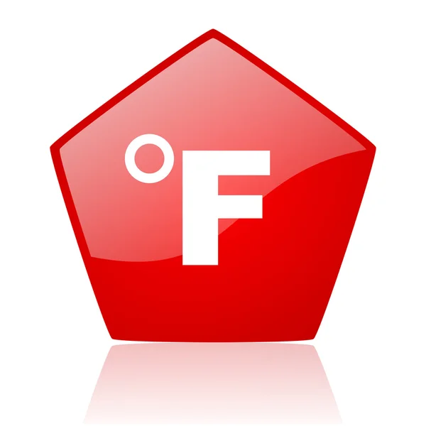 Fahrenheit rode web glanzende pictogram — Stockfoto
