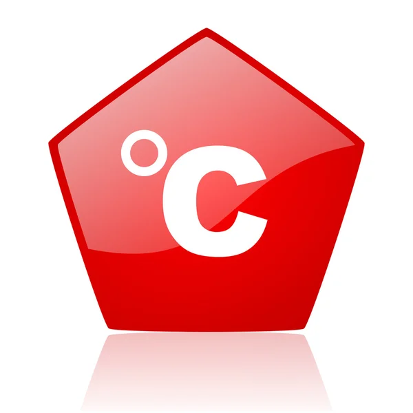 Celsius red web glossy icon — Stock Photo, Image