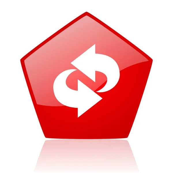 Girar ícone brilhante web vermelho — Fotografia de Stock