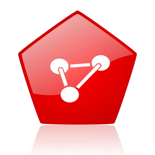 Química vermelho web brilhante ícone — Fotografia de Stock