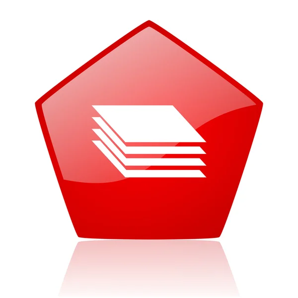 Layers red web glossy icon — Stock Photo, Image