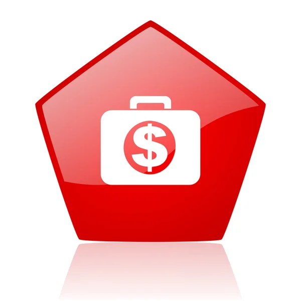 Financial red web glossy icon — Stock Photo, Image