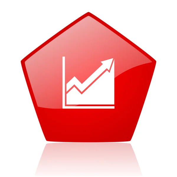 Histogram red web glossy icon — Stock Photo, Image