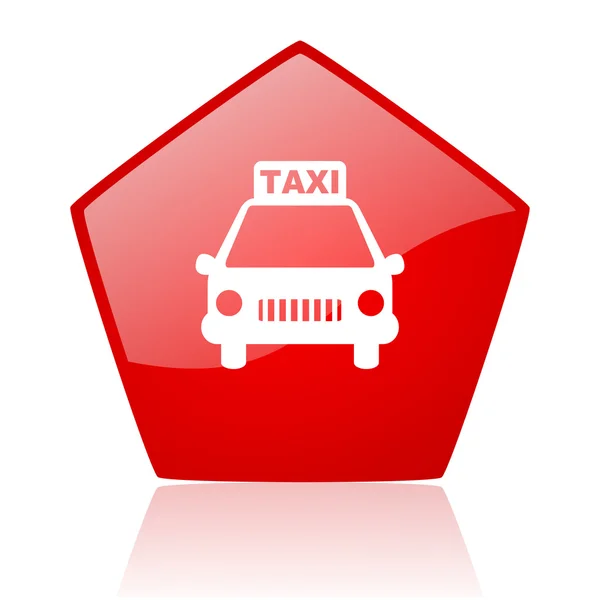 Taxi piros web fényes ikon — Stock Fotó
