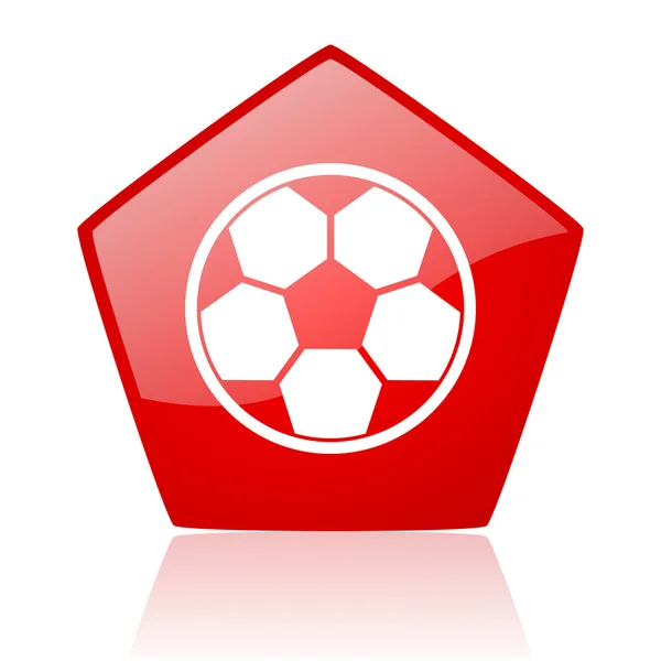 Soccer red web glossy icon — Stock Photo, Image