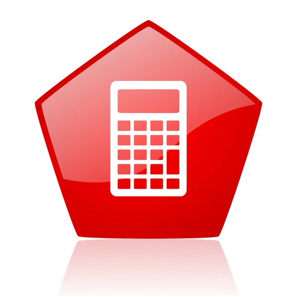 Calculadora web roja icono brillante —  Fotos de Stock