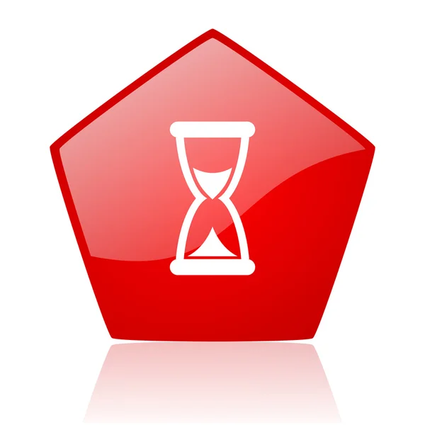 Time red web glossy icon — Stock Photo, Image