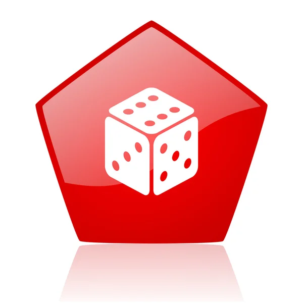 Dice red web glossy icon — Stock Photo, Image