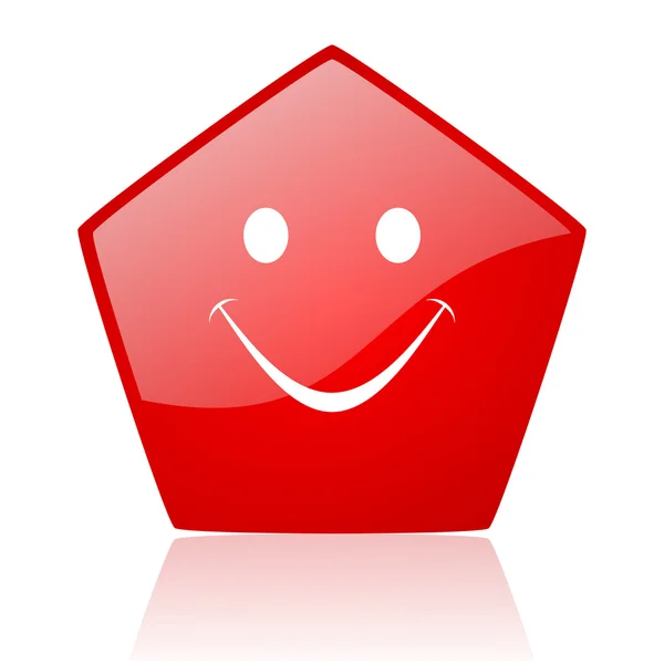 Smile red web glossy icon — Stock Photo, Image