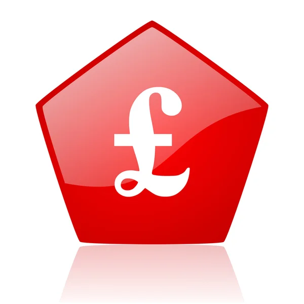 Pound red web glossy icon — Stock Photo, Image