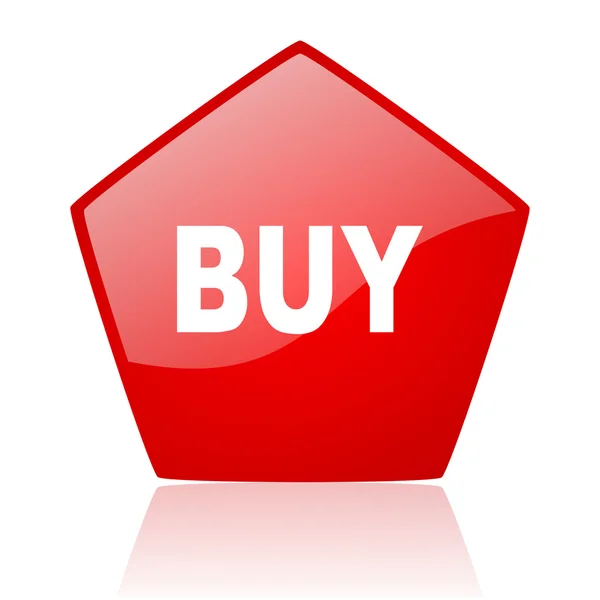 Kaufen rotes Web-Hochglanz-Symbol — Stockfoto