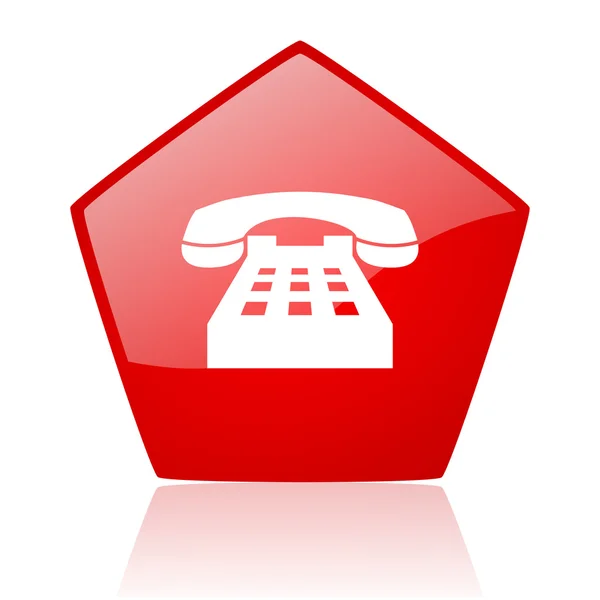 Phone red web glossy icon — Stock Photo, Image