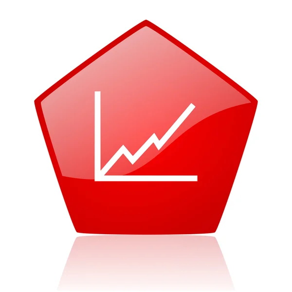 Gráfico vermelho ícone brilhante web — Fotografia de Stock