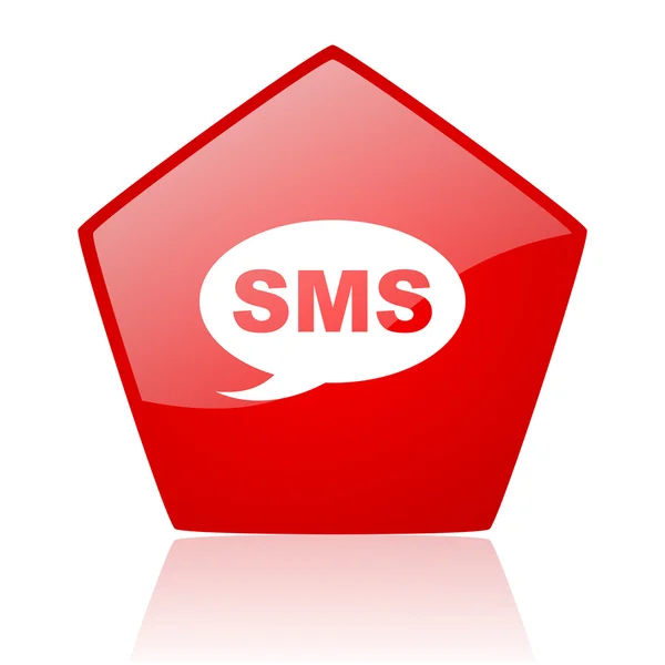 Glanzend rood web-pictogram SMS — Stockfoto