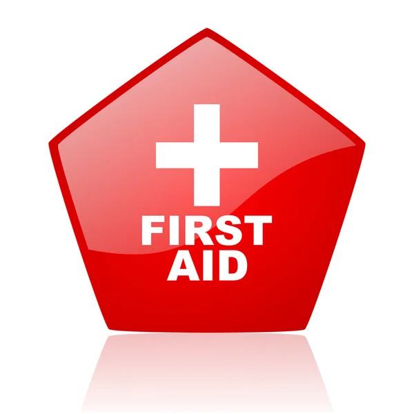 First aid red web glossy icon — Stock Photo, Image