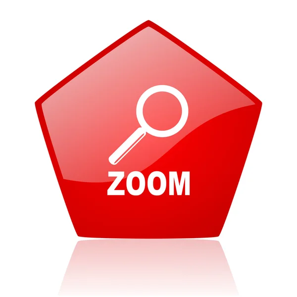 Zoom red web glossy icon — Stock Photo, Image
