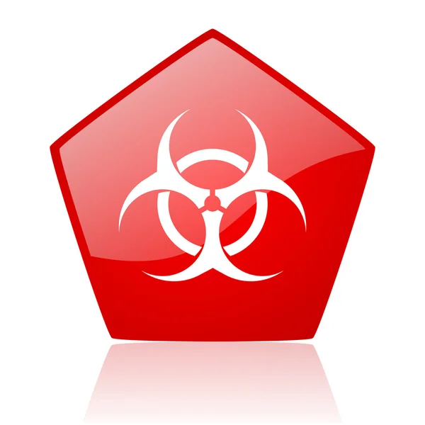 Ikona lesklý červený webové virus — Stock fotografie