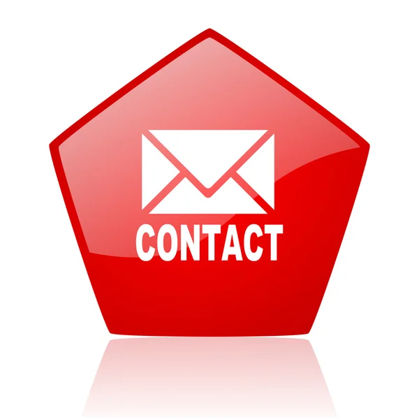 Contact red web glossy icon — Stock Photo, Image