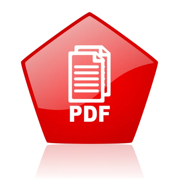 Pdf 红色 web 光泽图标 — 图库照片