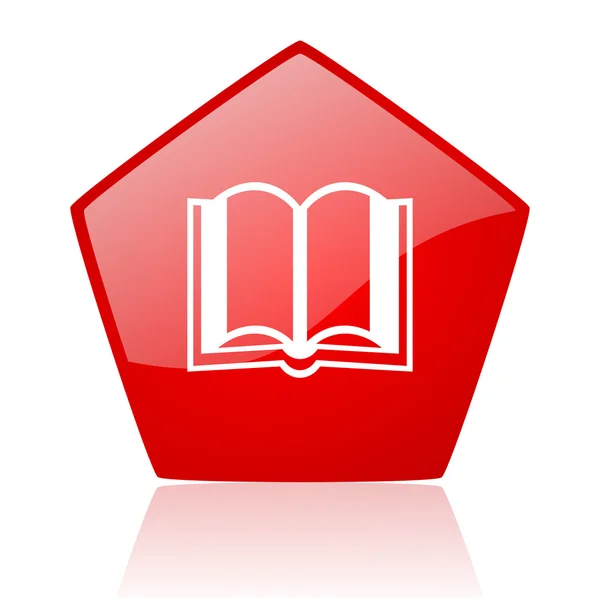 Libro web roja icono brillante — Foto de Stock