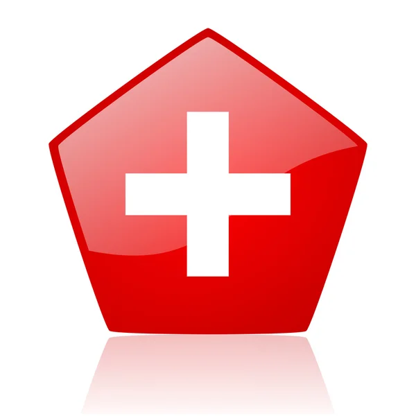Notfall rotes Web-Hochglanz-Symbol — Stockfoto