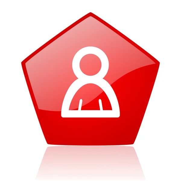 Account red web glossy icon — Stock Photo, Image