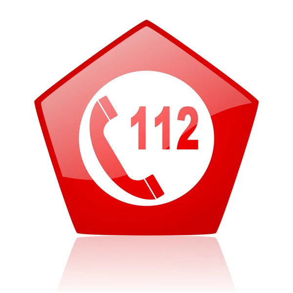 Emergency call red pentagon web glossy icon — Stock Photo, Image