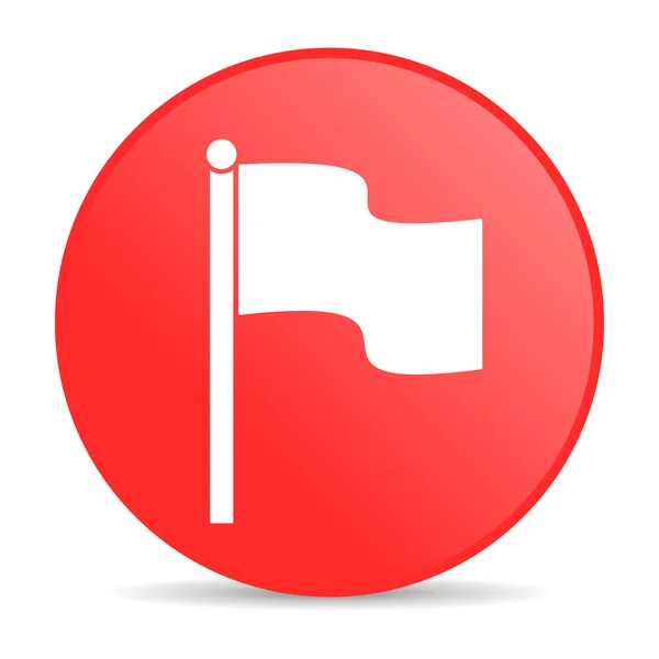 Flag red circle web glossy icon — Stock Photo, Image