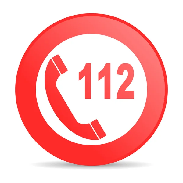 Emergency call red circle web glossy icon — Stock Photo, Image