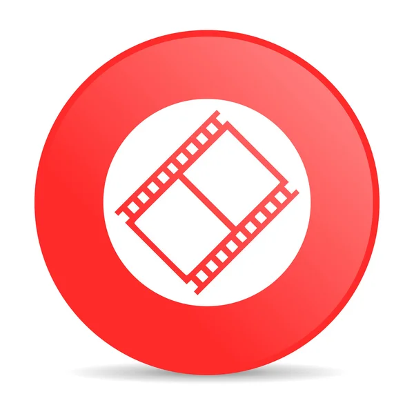 フィルム赤い円 web 光沢のあるアイコン — ストック写真