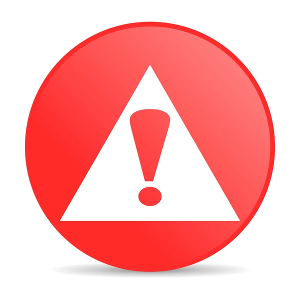 Warning red circle web glossy icon — Stock Photo, Image