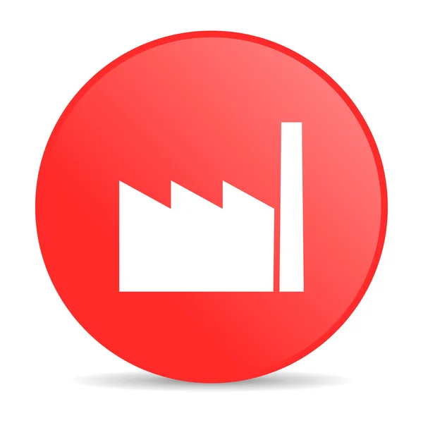 Industry red circle web glossy icon — Stock Photo, Image