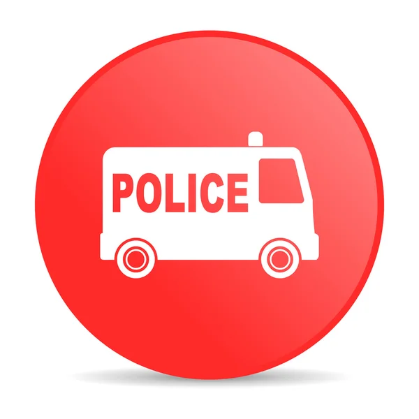 Polizia cerchio rosso web icona lucida — Foto Stock