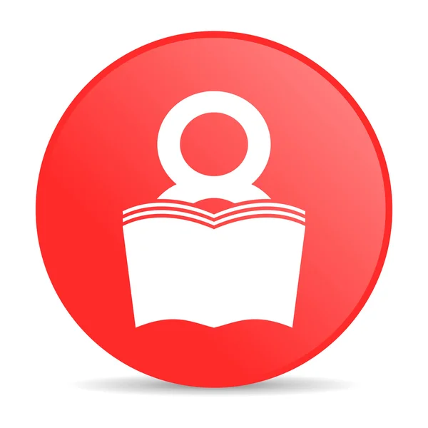 本书的红色圆圈 web 光泽图标 — 图库照片
