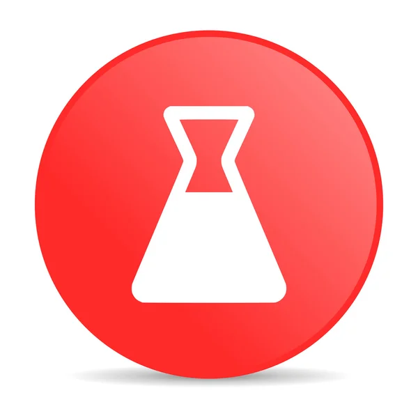 Kémia piros kör web fényes ikon — Stock Fotó