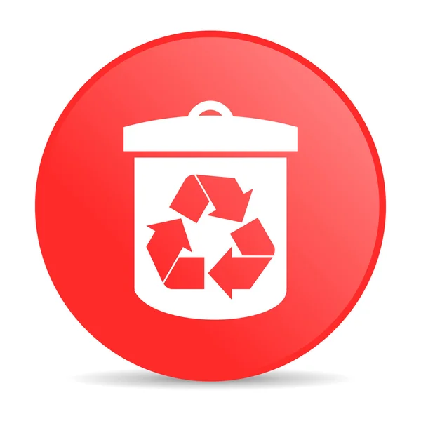 Recycle rode cirkel web glanzende pictogram — Stockfoto