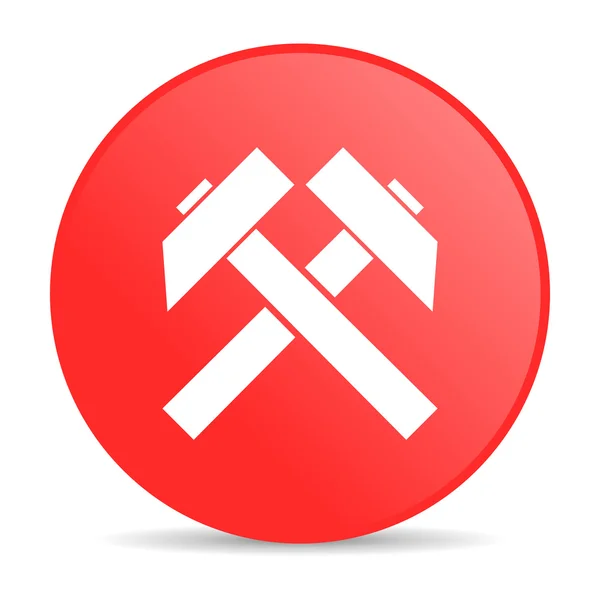 Mining red circle web glossy icon — стоковое фото