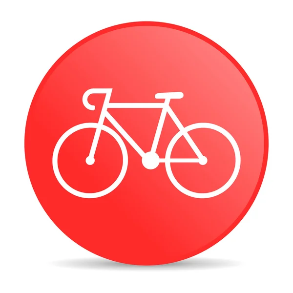 Fiets rode cirkel web glanzende pictogram — Stockfoto