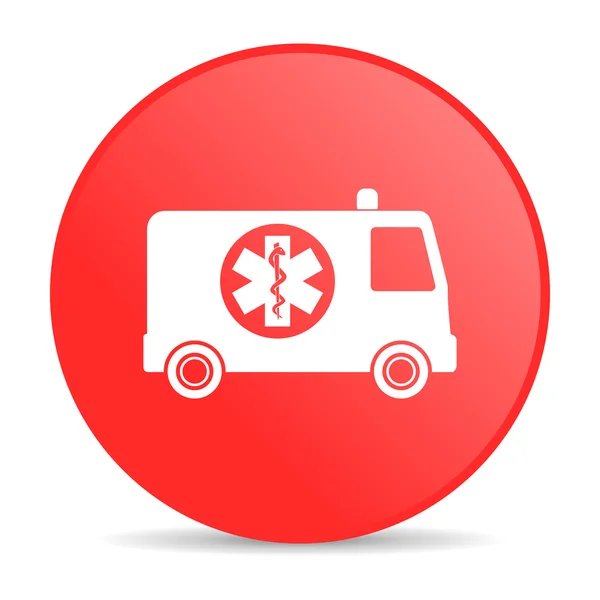 Ambulancia círculo rojo web icono brillante — Foto de Stock