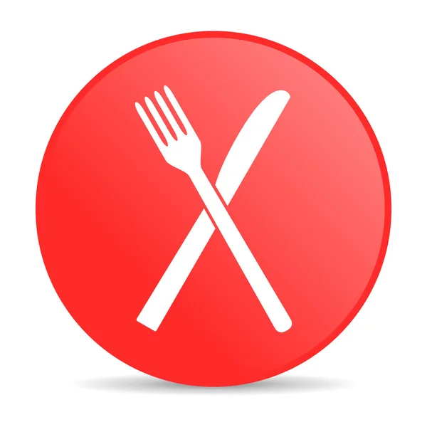 Lebensmittel roter Kreis Web-Hochglanz-Symbol — Stockfoto