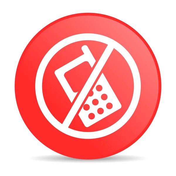 No phones red circle web glossy icon — Stock Photo, Image