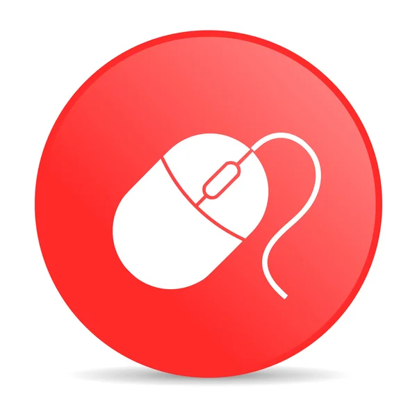 Mouse red circle web glossy icon — Stock Photo, Image