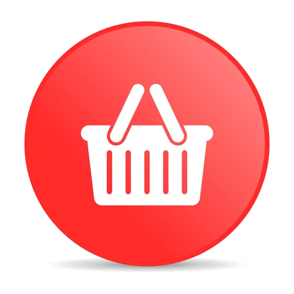 Shopping cart red circle web glossy icon — Stock Photo, Image